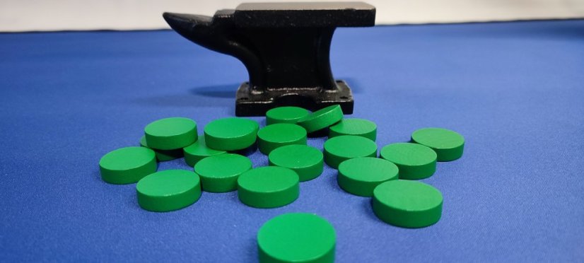 Žeton dřevěný (25x7 mm) různé barvy