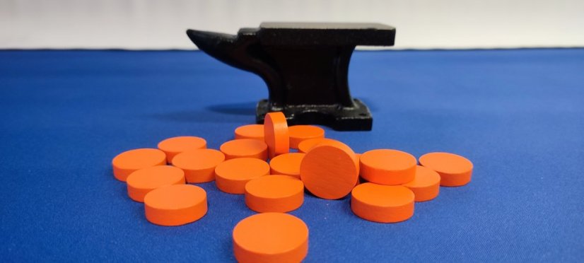 Žeton dřevěný (25x7 mm) různé barvy